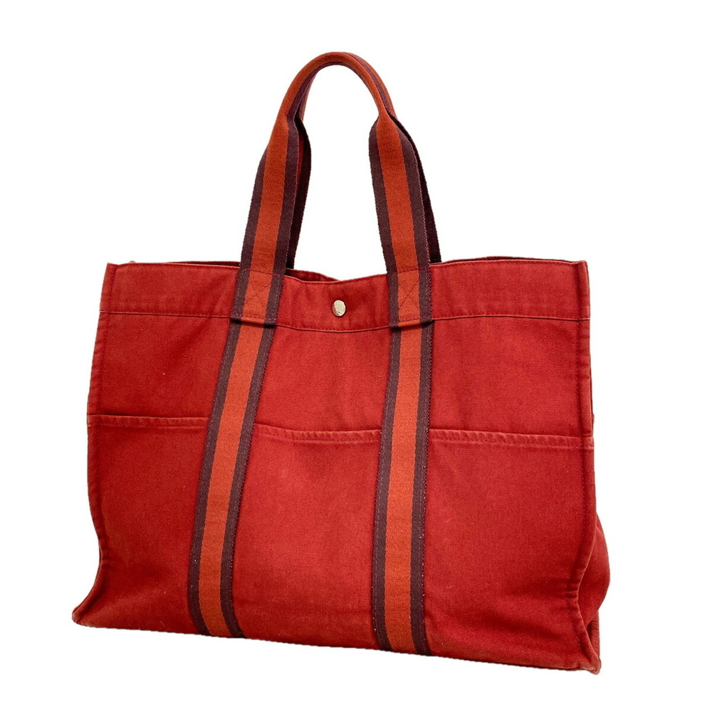 Hermes Fourre-Tout GM Canvas Tote Bag, Bordeaux, Men's & Women's